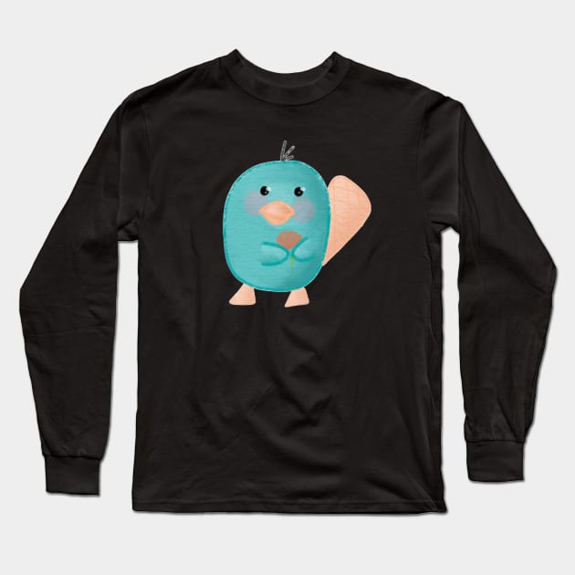 Cute platypus flower design Long Sleeve T-Shirt by Mydrawingsz
